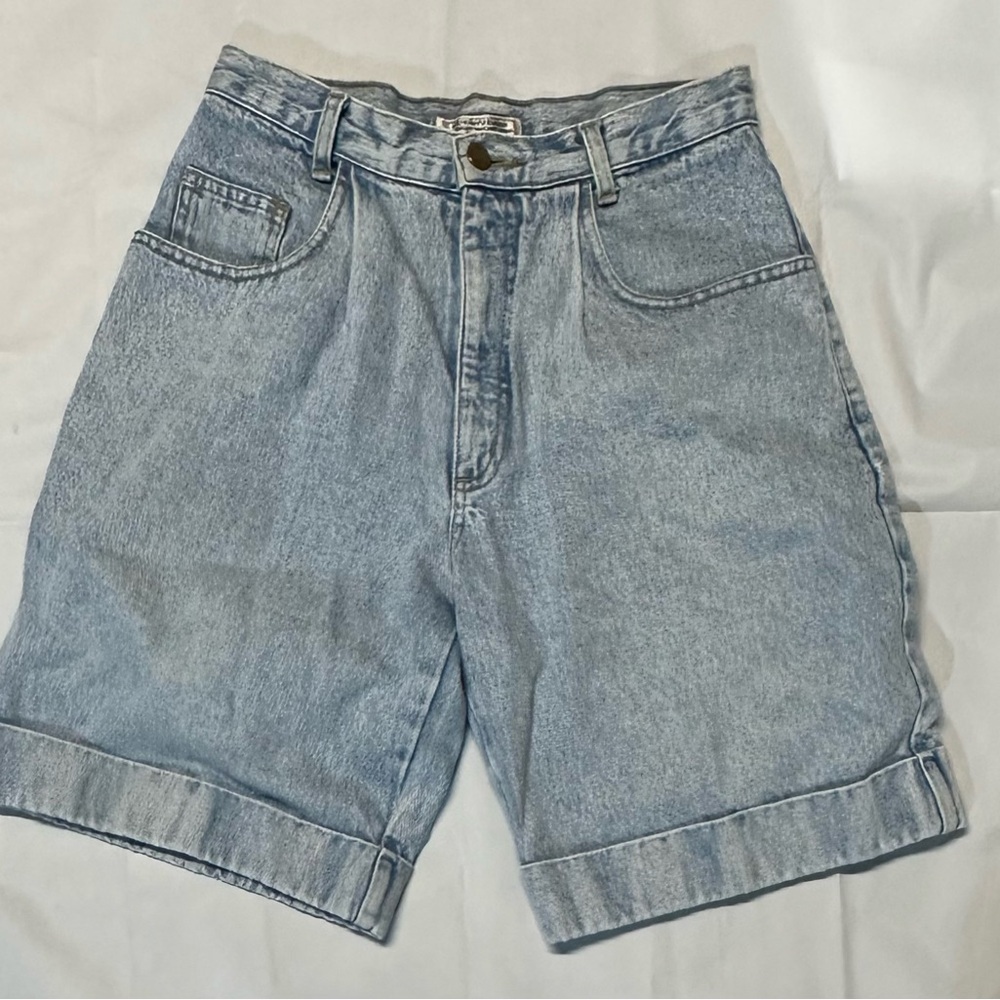 Vintage Guess Georges Marciano cuffed hem denim shorts light wash size 29